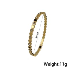New Gold Plated Stainless Steel Honeycomb Zircon Hexagon Bracelet for Women, Wedding Party Jewelry