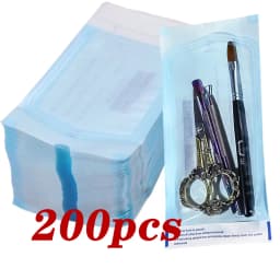 200pcs/box Nail Art Empty Sterilizing Bags Disposable 26*14cm Self-Sealing Sterilization Pouches Bag Manicure Nail Art Tools K3