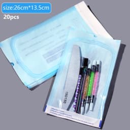 200pcs/box Nail Art Empty Sterilizing Bags Disposable 26*14cm Self-Sealing Sterilization Pouches Bag Manicure Nail Art Tools K3