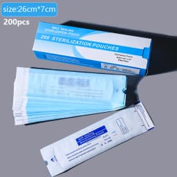 200pcs/box Nail Art Empty Sterilizing Bags Disposable 26*14cm Self-Sealing Sterilization Pouches Bag Manicure Nail Art Tools K3