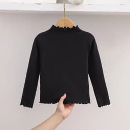 1pcs Spring Autumn Children's T-Shirts Solid Color Tops Kids Half High Collar Long Sleeve Base Shirt Girls Tshirts Clothes