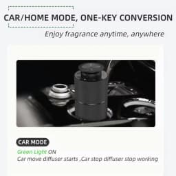 Smart Car Air Freshener Battery Operated Waterless Essential Oil Diffuser Auto ON/Off Portable Aroma Diffuser for Home Office