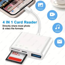 4in1 TF SD Card Reader for iPhone with iOS Charging Adapter OTG Cable Camera Adapter Memory Card Reader Micro SD Card Converter