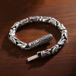 HX New Silver Color 5mm Handmade Retro Men's Safe Braided Bracelet Tide Hip Hop Niche Jewelry Accessories