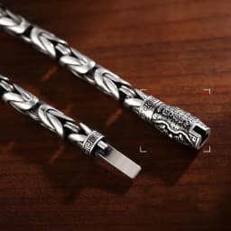 HX New Silver Color 5mm Handmade Retro Men's Safe Braided Bracelet Tide Hip Hop Niche Jewelry Accessories