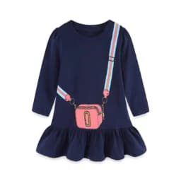 Jumping Meters 2-7T Princess Girls Dresses Bag Print Party Kids Girls Costume Autumn Winter Toddler Frocks Clothing
