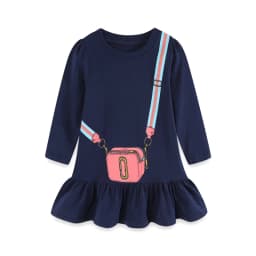Jumping Meters 2-7T Princess Girls Dresses Bag Print Party Kids Girls Costume Autumn Winter Toddler Frocks Clothing