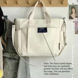 Large Canvas Tote Bag for Women, Minimalist Work Bag - Extra Wide Commuting Shopper, Durable Crossbody Shoulder Bag for School,