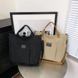 Large Canvas Tote Bag for Women, Minimalist Work Bag - Extra Wide Commuting Shopper, Durable Crossbody Shoulder Bag for School,