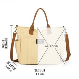 Large Canvas Tote Bag for Women, Minimalist Work Bag - Extra Wide Commuting Shopper, Durable Crossbody Shoulder Bag for School,