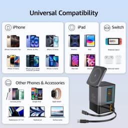 GaN 6 in 1 105W Magnetic Wireless Charger Stand 15W Fast Wireless Charging Desktop Dock Station For iPhone18 17 16 15 14 Airpod