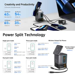 GaN 6 in 1 105W Magnetic Wireless Charger Stand 15W Fast Wireless Charging Desktop Dock Station For iPhone18 17 16 15 14 Airpod