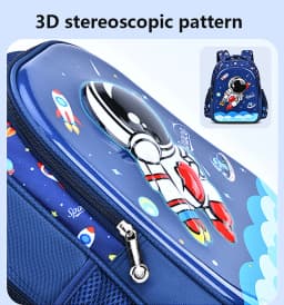 Children's Shoulder Bag Kid Backpack Cartoon 3D Stereoscopic Astronaut Little Boy Dream Schoolbag Waterproof Elementary School