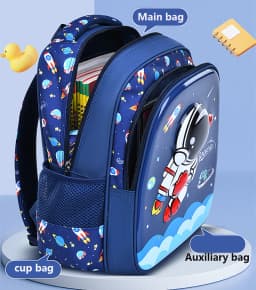 Children's Shoulder Bag Kid Backpack Cartoon 3D Stereoscopic Astronaut Little Boy Dream Schoolbag Waterproof Elementary School