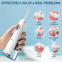 ZPN Water Flosser for Teeth Cleaning and Flossing with 5 Replaceable Jet Tips, IPX7 Waterproof Water Flosser Portable and Rechar