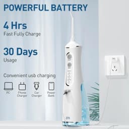 ZPN Water Flosser for Teeth Cleaning and Flossing with 5 Replaceable Jet Tips, IPX7 Waterproof Water Flosser Portable and Rechar