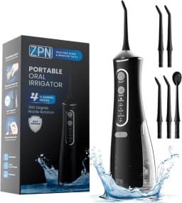 ZPN Water Flosser for Teeth Cleaning and Flossing with 5 Replaceable Jet Tips, IPX7 Waterproof Water Flosser Portable and Rechar