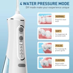 ZPN Water Flosser for Teeth Cleaning and Flossing with 5 Replaceable Jet Tips, IPX7 Waterproof Water Flosser Portable and Rechar