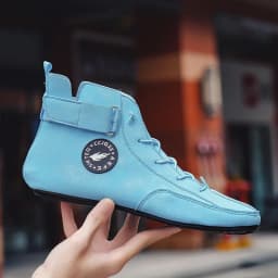 YRZL Men's High Top Casual Artificial Leather Shoes Lightweight Anti-Slip Soft Soles Comfortable Walking Fashion Shoes for Men