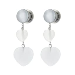 2pc Multi Type Drop Dangle Tassel Natural Stone Ear Gauge Plug 6mm - 20mm Expander Screw Fit Flesh Tunnel Stretcher