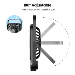 TOPK Ultra Thin Mini Portable Fan 5000mAh USB Rechargeable Electric Desk Fan LED Display Personal Cooling Table Fan Camping