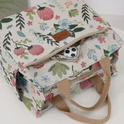 New Arrival Thick Knitted Jacquard Lunch Bag with Large Capacity, Featuring Aluminum Foil Insulation Layer and Zipper Closure