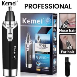 Kemei Nose Hair Trimmer Mens Beard Trimer Eyebrow Nose Trimmer for Nose and Ear Cleaner Professional Hair Removal Machine