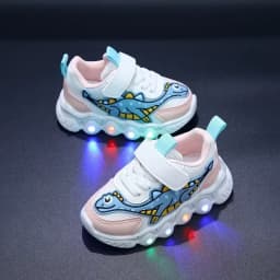 Kids Fashion Sneakers Breathable Soft Sole Sports Sneakers for Running Thick Bottom Shoes Velcro Shoes Children PU Leather Shoes