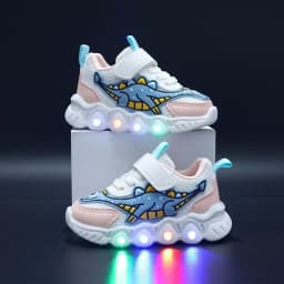 Kids Fashion Sneakers Breathable Soft Sole Sports Sneakers for Running Thick Bottom Shoes Velcro Shoes Children PU Leather Shoes