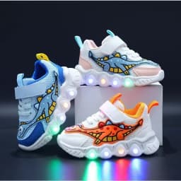 Kids Fashion Sneakers Breathable Soft Sole Sports Sneakers for Running Thick Bottom Shoes Velcro Shoes Children PU Leather Shoes