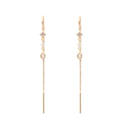 Crmya Chain Earrings for Women Gold-plated Zirconia Hoop Stud Dangle Earring Women Vacation and Party Jewelry Accessories