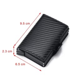 Antitheft Men id Bank Credit Card Holder Double Rfid Blocking Wallet Leather Security Aluminum Box Metal Purse Cardholder Case