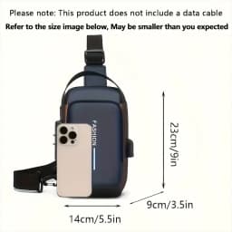 Stylish Men's Sling Bag - Durable Oxford Fabric, Crossbody Chest Pack with Phone Pocket, Zip Closure for Daily Commute