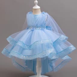 3-10 Years Teenagers Girls Dress Sequins Sleeveless Kids Wedding Dresses Birthday Party Performance Costumes For Girl