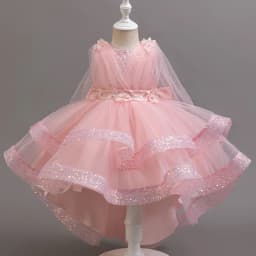 3-10 Years Teenagers Girls Dress Sequins Sleeveless Kids Wedding Dresses Birthday Party Performance Costumes For Girl