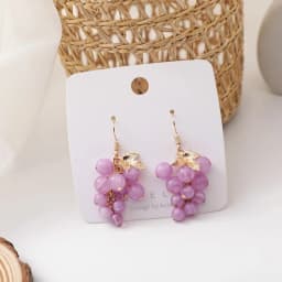 EVISPOL Y2K-Inspired Green Grape Earrings Cute Plastic Fruit Design for Women Jewelry Stylish Grape Earrings Piercing Jewelry