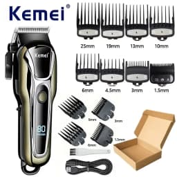 Kemei KM-PG1990A USB Rechargeable Electric Hair Clipper Professional Cordless Men Hair Trimmer Men's Hair Cutting Machine Barber