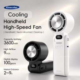 KINSCOTER Outdoor Foldable Portable Handheld Fan Mini Cooling Rechargeable 3600mAh 100-level Free Control High Speed Turbo Fan