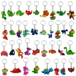 36pcs Cartoon Animal Key Chain, Mini Cute Dinosaur Keyring Classroom Prizes,ornament Purse Bag Handbag ,Birthday Party Favors