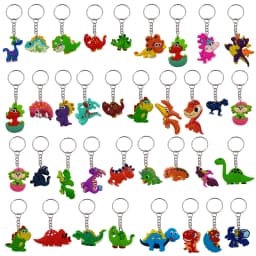 36pcs Cartoon Animal Key Chain, Mini Cute Dinosaur Keyring Classroom Prizes,ornament Purse Bag Handbag ,Birthday Party Favors