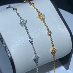 Lucky Turkish Jewelry Micro Paved CZ Evil Eye Hamsa Hand Charm Link Chain Fashion Women Bracelet