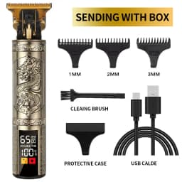 T9 Carving Hair Clipper Professional Hair Cutting Machine Barber Rechargeable Hair Trimmer Metal Haircut Machine Clipper for Men