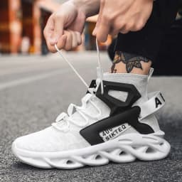 YRZL Men's High Top Mesh Sneakers Lightweight Breathable Fashion Casual Walking Shoes for Men Comfortable Running Shoes for Men