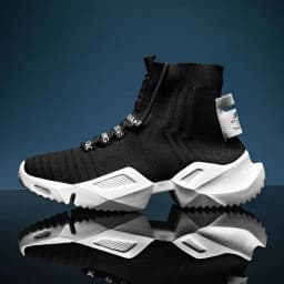 YRZL Men's High Top Mesh Sneakers Lightweight Breathable Fashion Casual Walking Shoes for Men Comfortable Running Shoes for Men