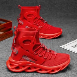 YRZL Men's High Top Mesh Sneakers Lightweight Breathable Fashion Casual Walking Shoes for Men Comfortable Running Shoes for Men