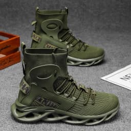YRZL Men's High Top Mesh Sneakers Lightweight Breathable Fashion Casual Walking Shoes for Men Comfortable Running Shoes for Men