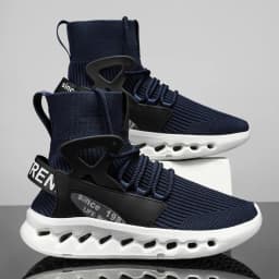 YRZL Men's High Top Mesh Sneakers Lightweight Breathable Fashion Casual Walking Shoes for Men Comfortable Running Shoes for Men