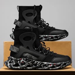 YRZL Men's High Top Mesh Sneakers Lightweight Breathable Fashion Casual Walking Shoes for Men Comfortable Running Shoes for Men