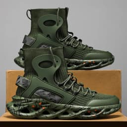 YRZL Men's High Top Mesh Sneakers Lightweight Breathable Fashion Casual Walking Shoes for Men Comfortable Running Shoes for Men