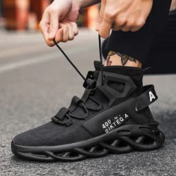 YRZL Men's High Top Mesh Sneakers Lightweight Breathable Fashion Casual Walking Shoes for Men Comfortable Running Shoes for Men